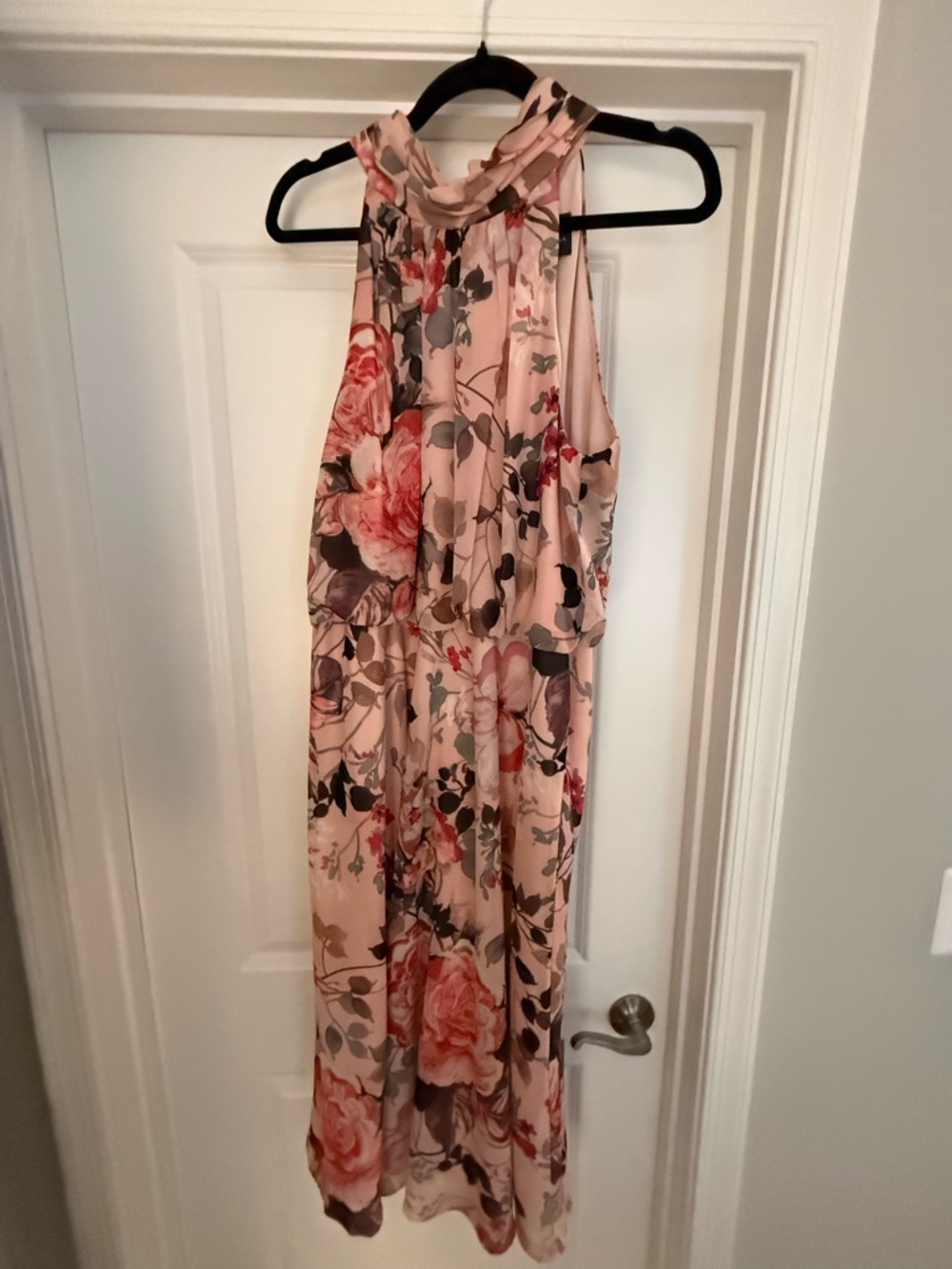 Adriana PappelleBlush Pink Floral Maxi Dress
